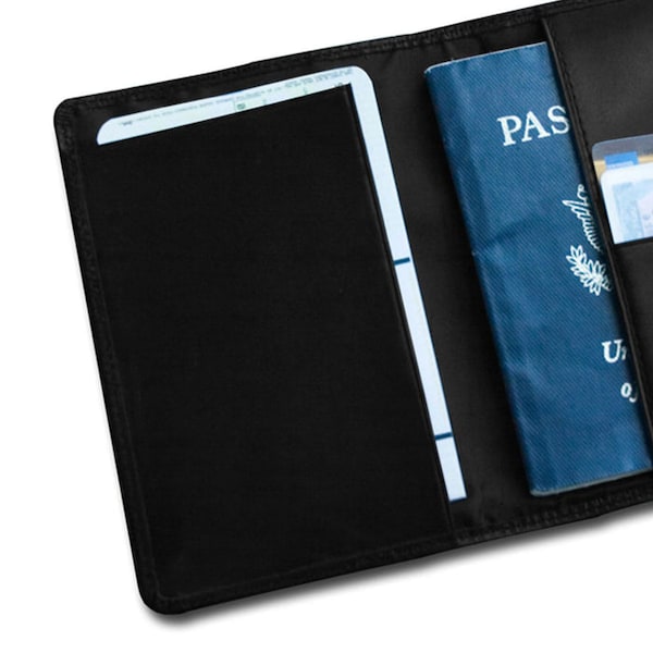 Classic Black Leather Passport Holder